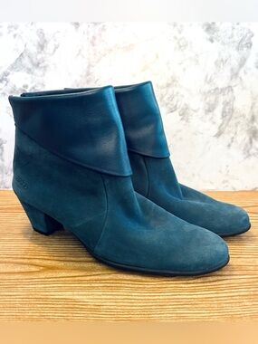 Arche Blue Leather Ankle Booties Boots Size EU 38